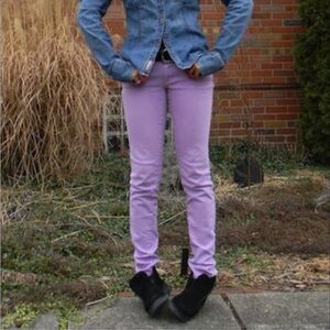 Uniqlo Skinny Fit Straight Purple Jeans 26/33 middle rise